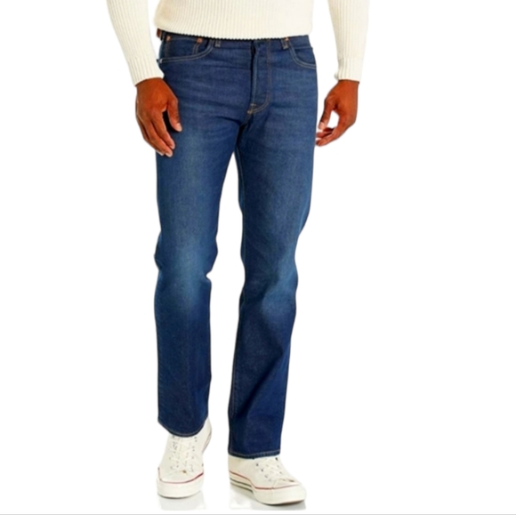 Levi's Other - Levi's 501 Jeans Mens Size 38 x 30 Blue Denim Button Fly Distressed